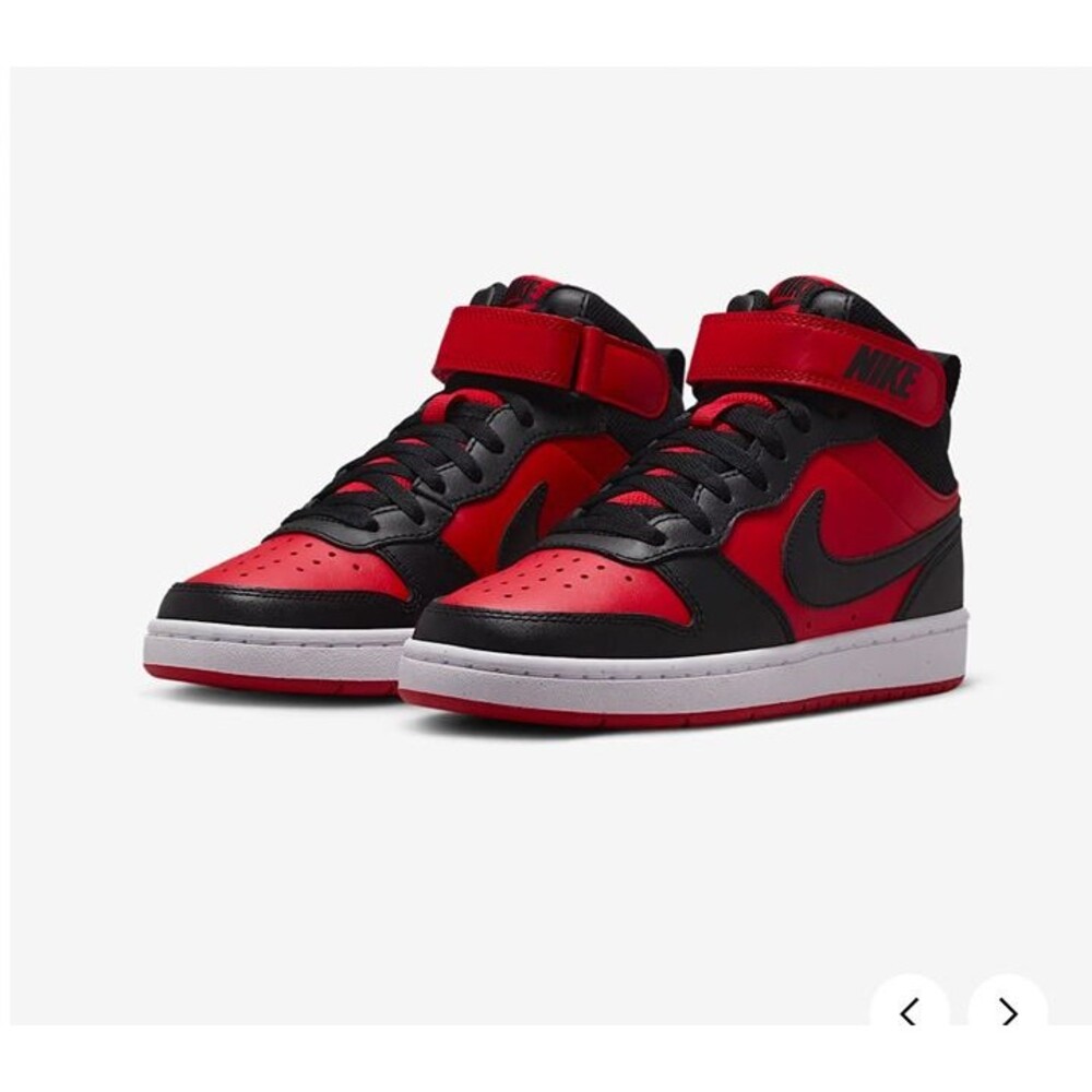 Nike Court Borough Mid 2 University Red/White/Black Shoes Size 5.5Y